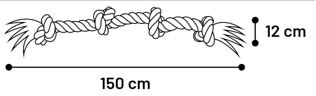 HS Jim Touw 4 Knopen Blauw/Wit/Grijs 150cm