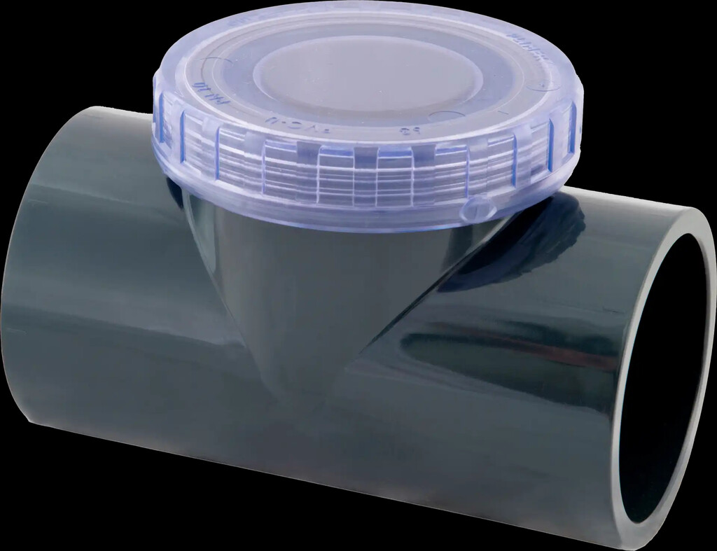 PVC Terugslagklep T-stuk met transparante dop PN10 PVC Terugslagklep T-stuk met transparante dop PN10