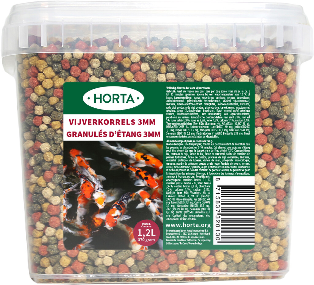 Vijverkorrels 1,2L 3mm/370g