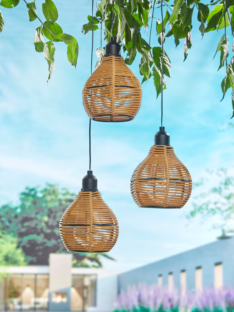 Batterij Hanglamp Rattan 15LM Patio  