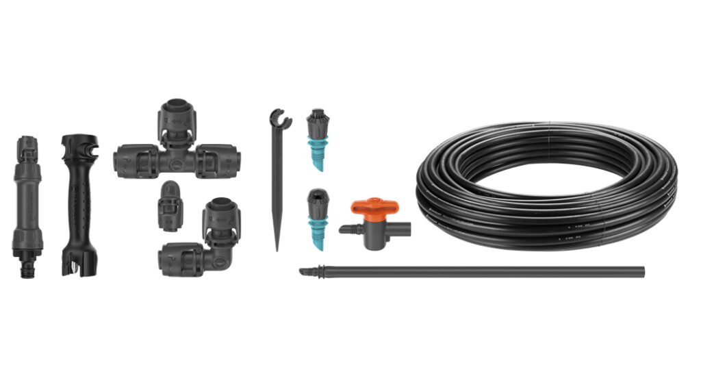 Micro-Drip-Bewatering moestuin/bloembed Micro-Drip-Bewatering moestuin/bloembed