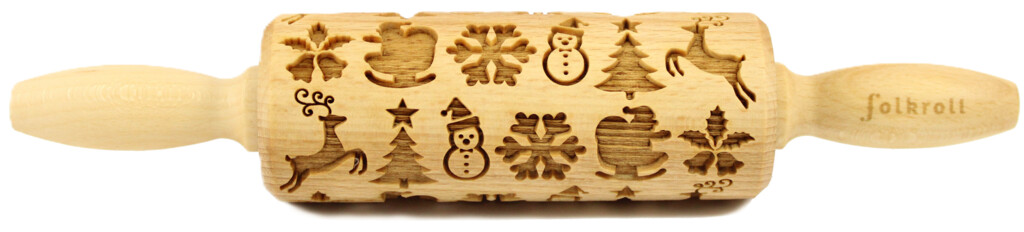 Decoratie-deegrol Winter Mix hout Decoratie-deegrol Winter Mix hout