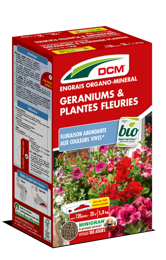 Engrais Géraniums & Plantes Fleuries 1,5kg Engrais Géraniums & Plantes Fleuries 1,5kg