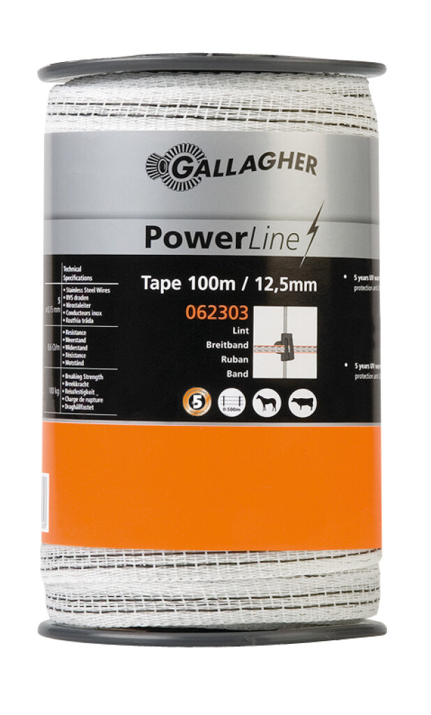 Ruban PowerLine 12,5mm blanc 100m Ruban PowerLine 12,5mm blanc 100m