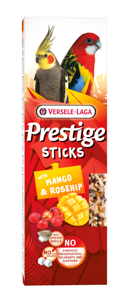 Prestige Sticks Grote Parkieten met Mango & Rozenbottel - 2 stuks 140g