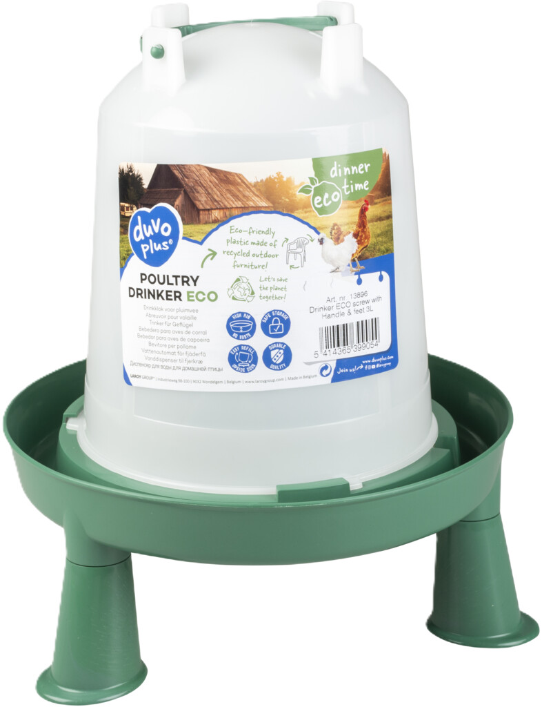 Drinkklok ECO schroef met handvat & pootjes 3L