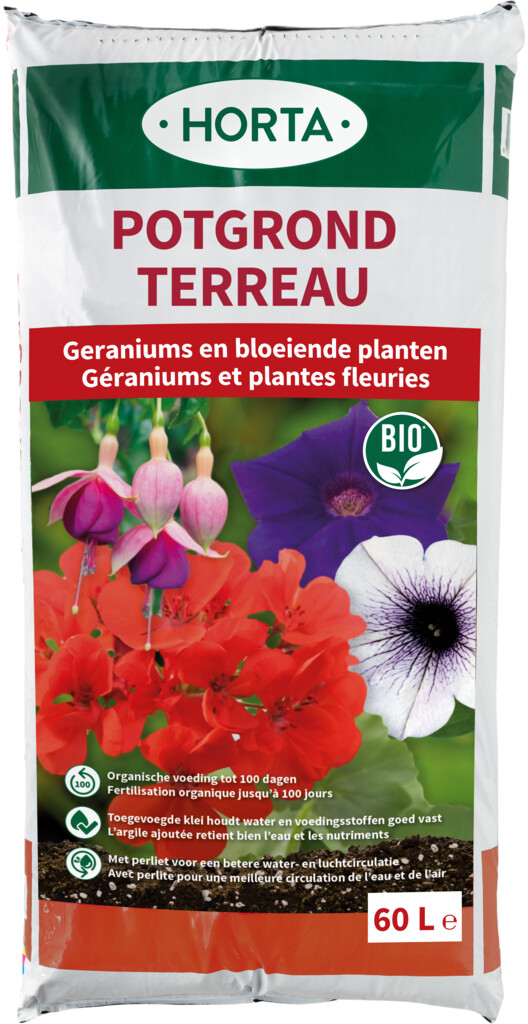 Terreau géraniums et plantes fleuries 60L