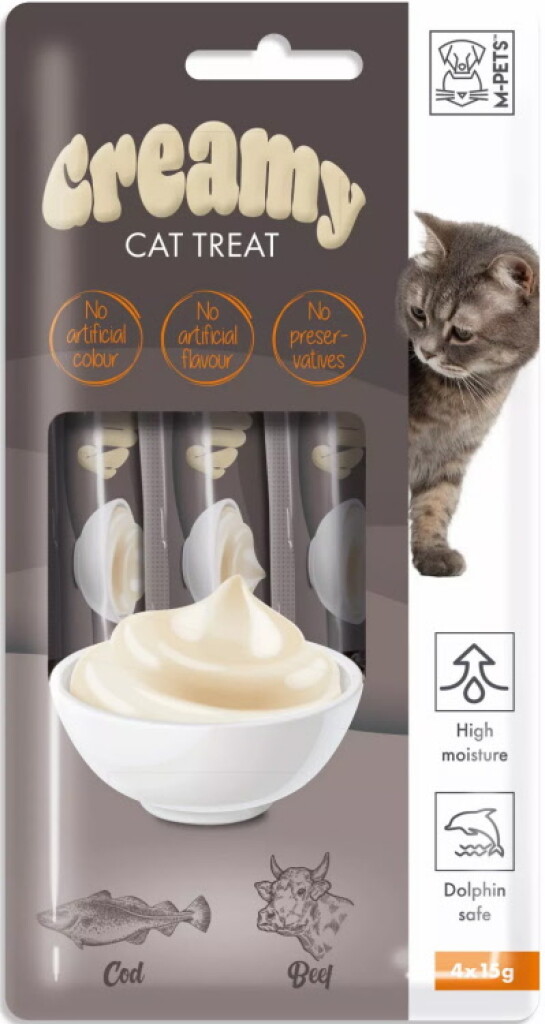 Creamy snack pour chat cabillaud & boeuf 60g