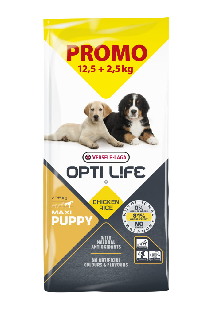 Puppy Maxi Promo 12,5 kg + 2,5 kg gratuit 15 kg. DISPONIBLE JUSQU'À ÉPUISEMENT DES STOCKS.
