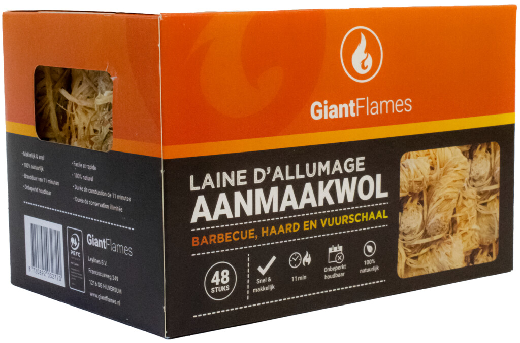 Aanmaakhoutwol 48 stuks Aanmaakhoutwol 48 stuks