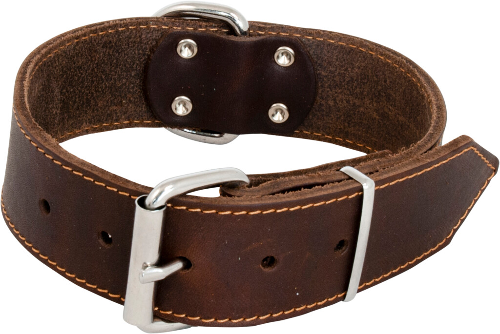 Vetleder Brede Halsband Bruin 30mm x 40cm