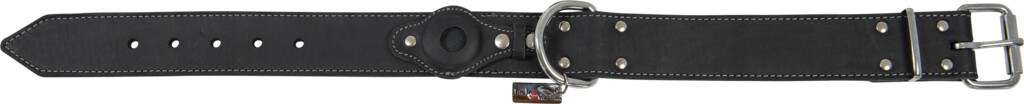 Collier Cuir Gras Airtag Noir 40 mm x 60 cm