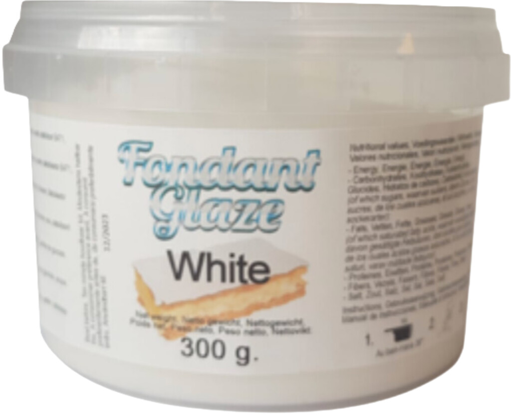 Fondant/glazuur gebruiksklaar wit 300g
