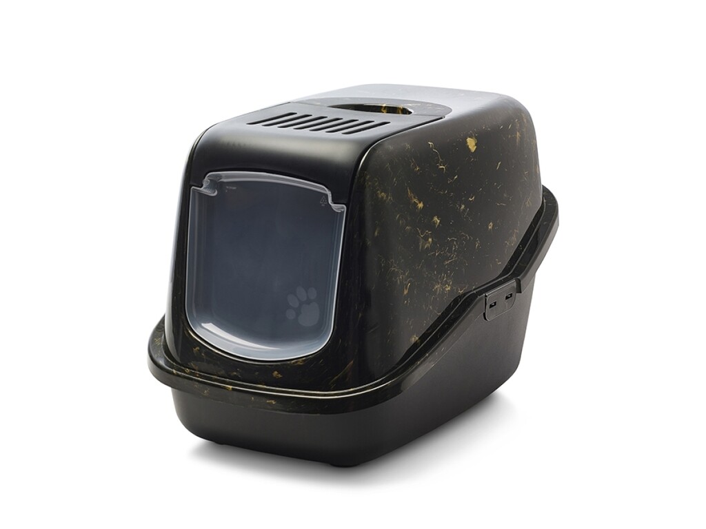 Toilethuis Nestor marble zwart/goud 56x39x38,5cm