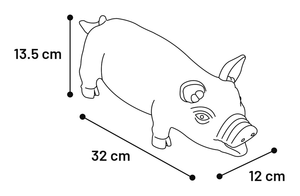Scotty Cochon Latex Rose 32 cm