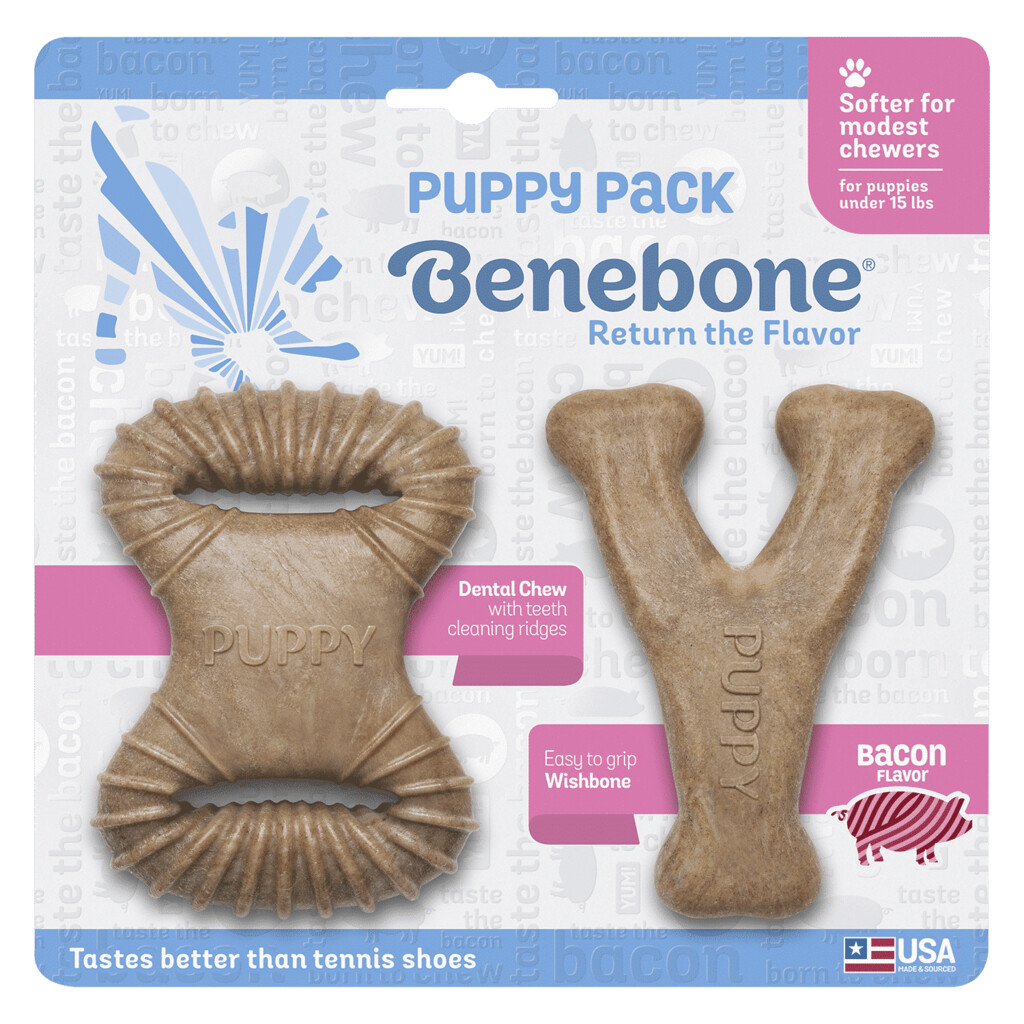 Puppy Dental Chew Wishbone Bacon
