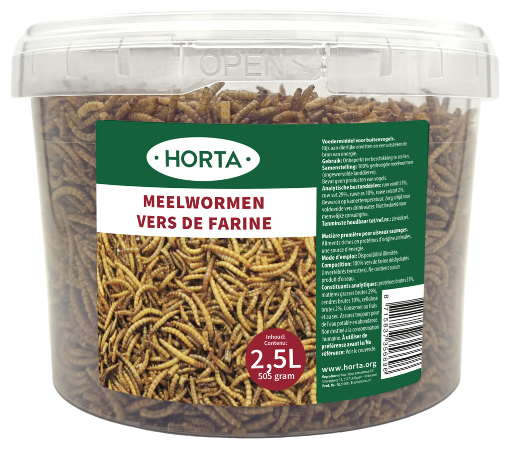 Vers de farine pour pour les oiseaux du jardin 505 gr/2,5L Seau
