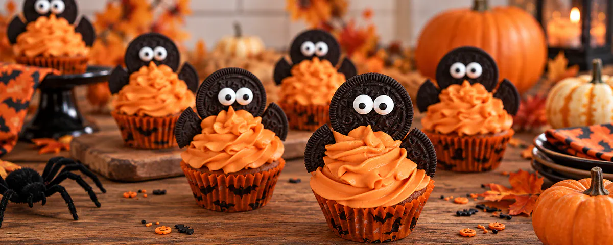Trick or treat! Vleermuis cupcakes