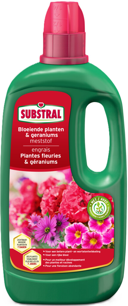 Meststof voor bloeiende planten en geraniums 1L