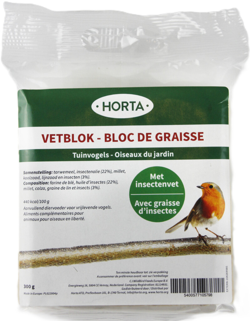 Bloc de graisse avec insectes