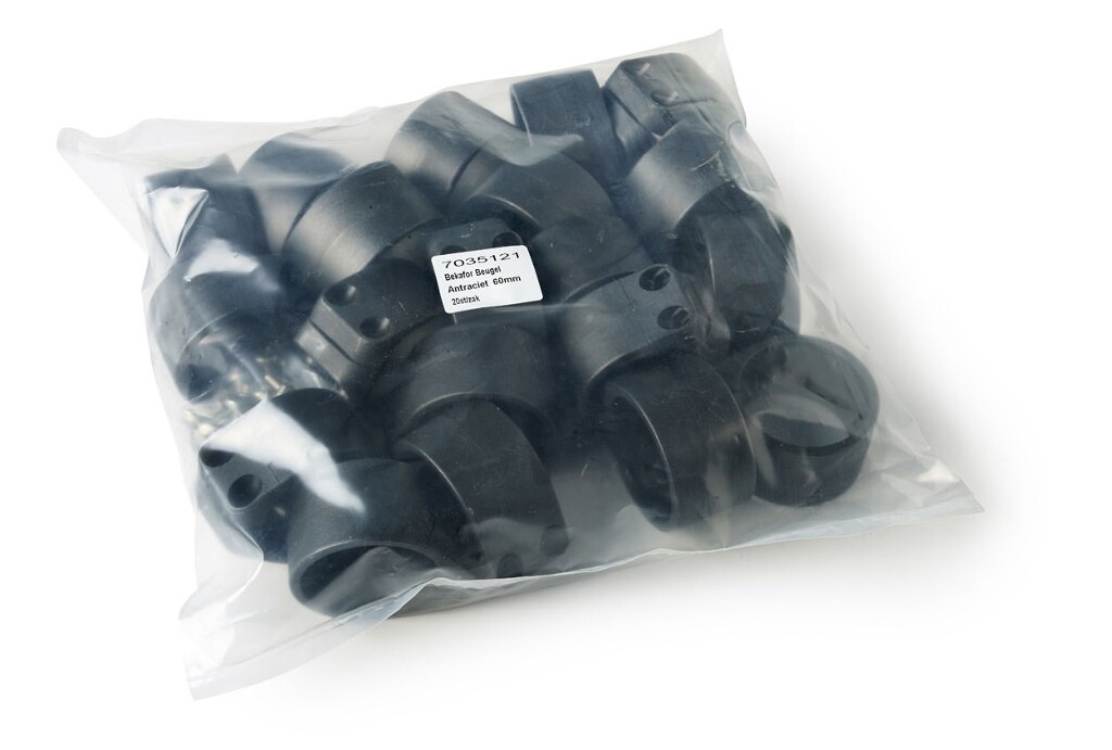 Bekafor/Zenturo beugels in zakken 48mm antraciet Bekafor/Zenturo beugels in zakken 48mm antraciet