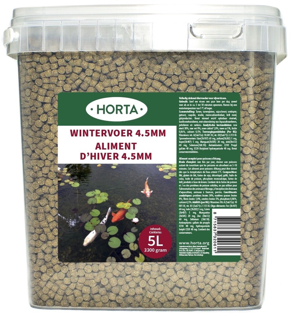 Nourriture d'hiver 5 litres 4,5 mm/3300g Nourriture d'hiver 5 litres 4,5 mm/3300g