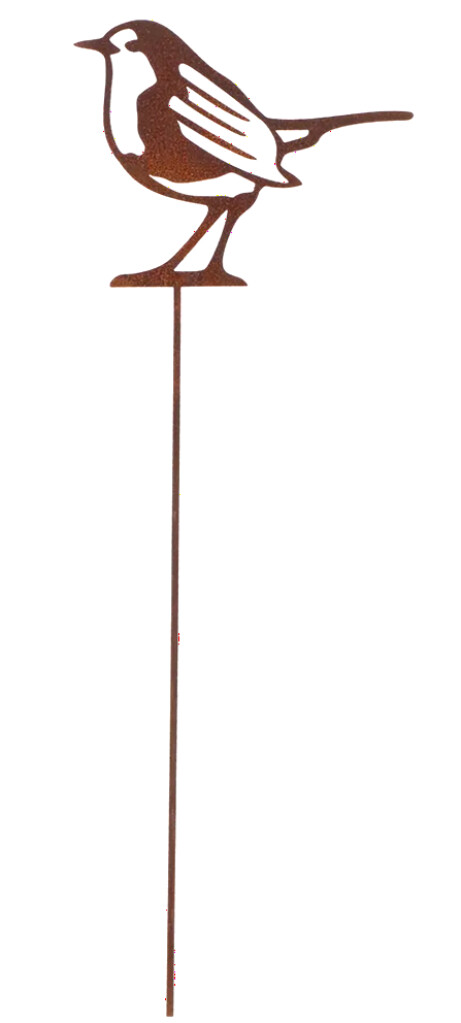 Piquet de jardin rouillé rouge-gorge