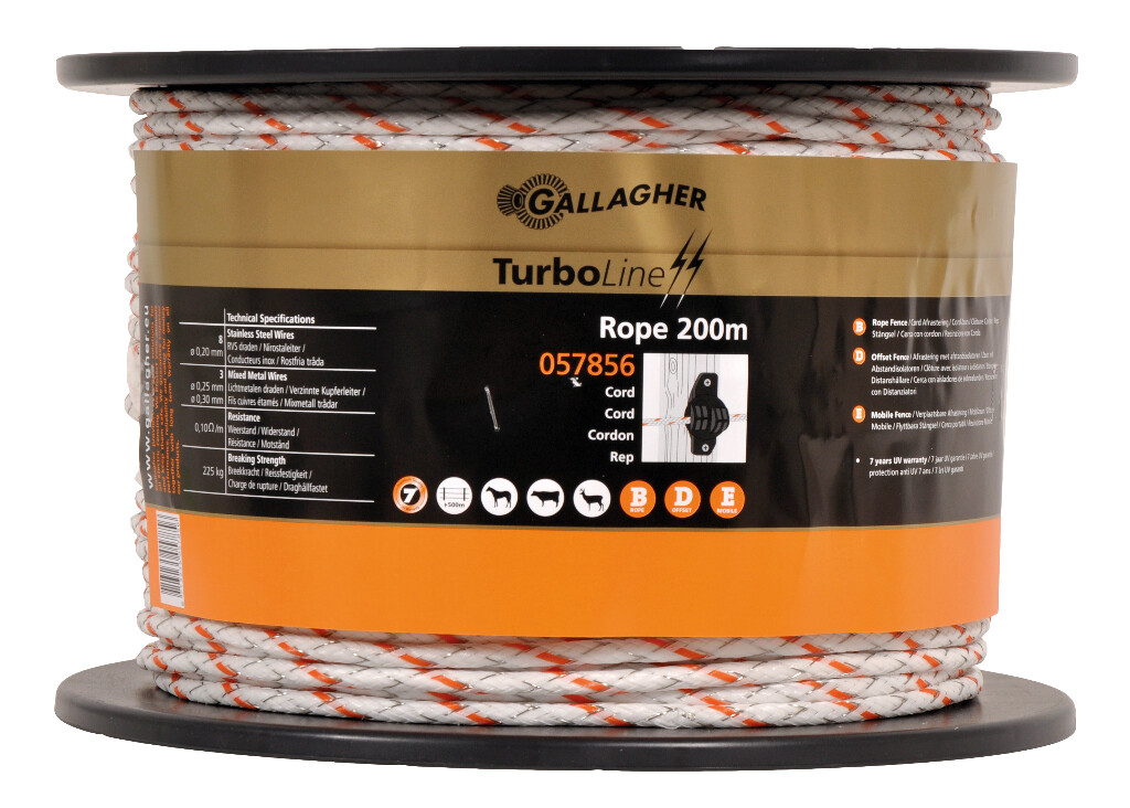 Turboline cord wit 200m