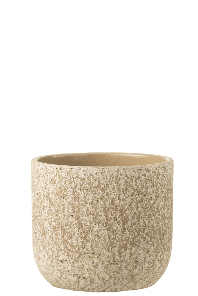 Câchepot rugueux céramique beige large